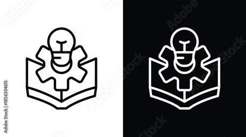 knowledge Two-tone version in black and white background