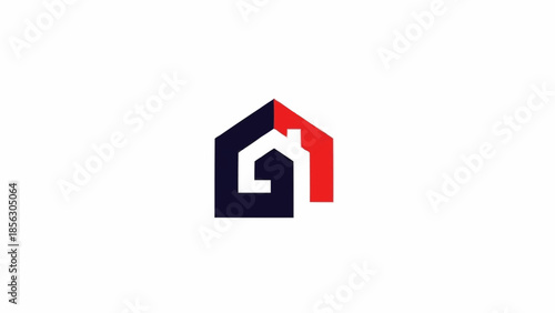 Abstract Geometric House Logo Design Concept.