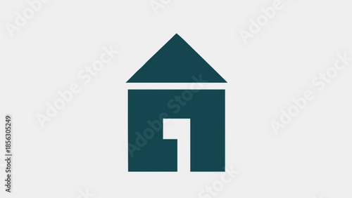 Simple House Icon Representing Home and Shelter.