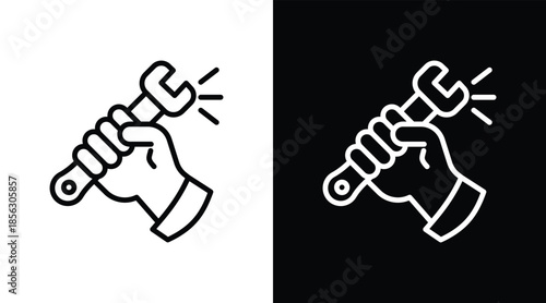 skill Two-tone version in black and white background