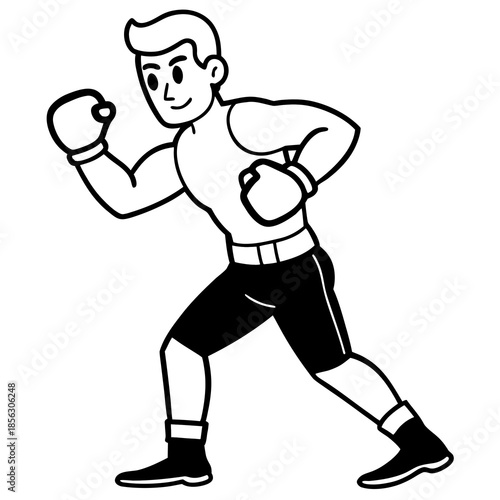 vector illustration of boxer