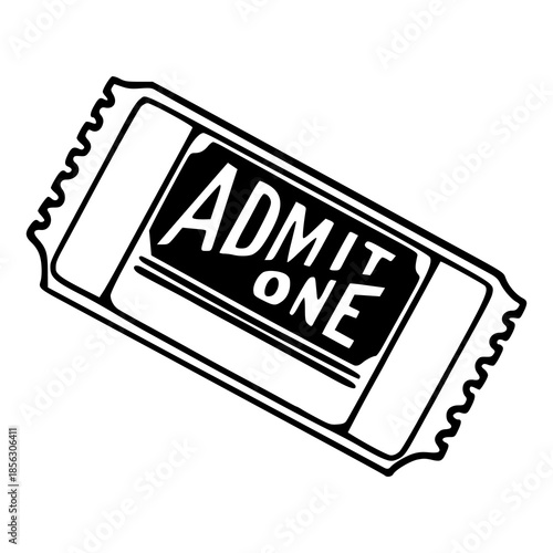 retro admit one ticket stub vector