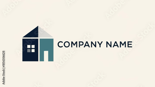 Modern Abstract House Logo Design with Company Name Placeholder.