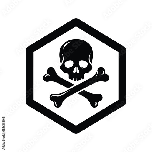 Danger sign with skull and crossbones symbol
