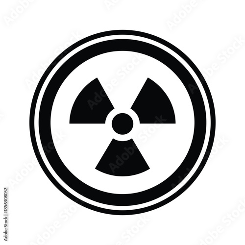 Caution radiation symbol on white background
