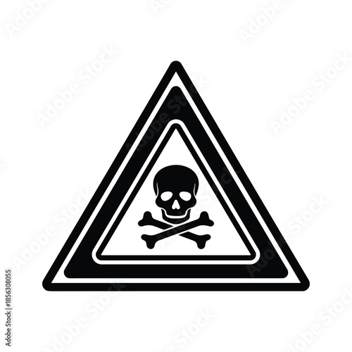 Toxic warning sign with skull and crossbones symbol