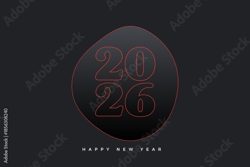 New year typography design 2026 