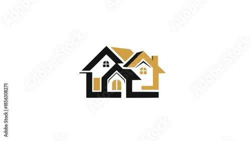 Modern Architectural Design of Three Connected Houses.