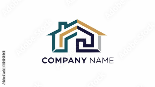Abstract House Logo Design for Company Branding.