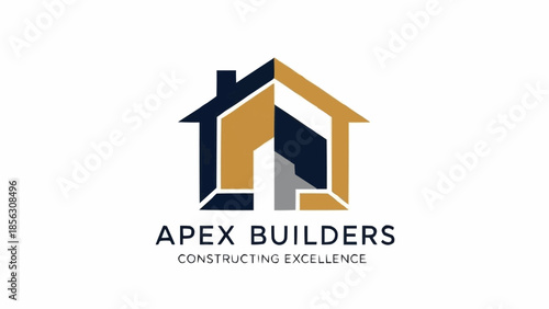 Apex Builders Logo with House Symbol and Constructing Excellence Slogan.