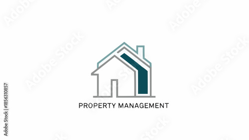 Modern Property Management Logo Icon with House Symbol.