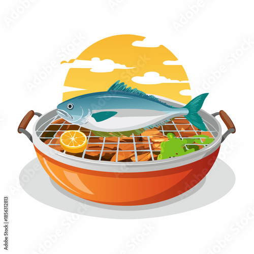 Fisch auf einem Grill