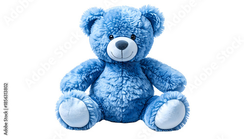 Classic blue teddy bear plush isolated for toy decoration