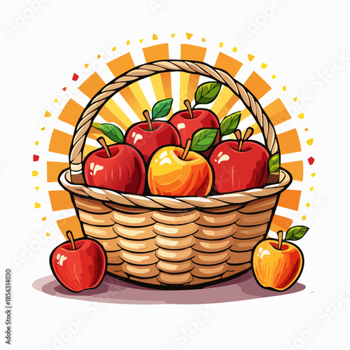 Rote Äpfel in einem Korb