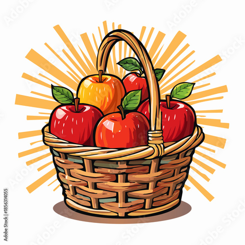 Rote Äpfel in einem Korb