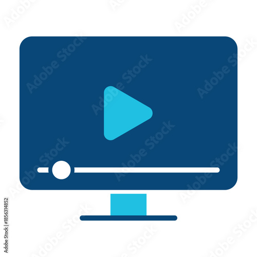Simple solid video streaming icon.