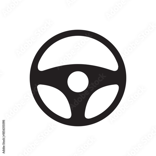 Car / automobile steering wheel or driving wheel flat icon for apps and websites
