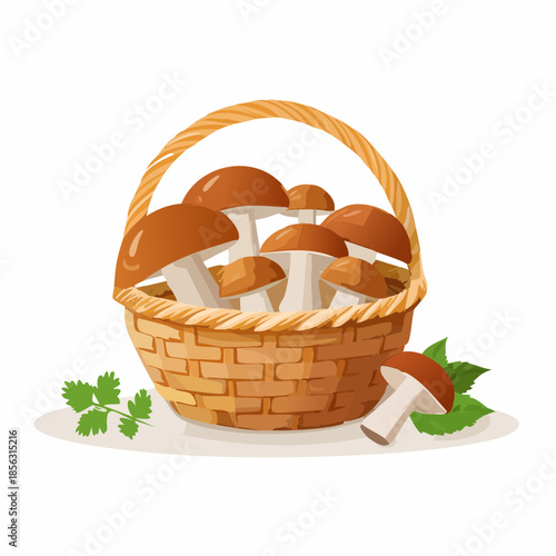 Steinpilze in einem Korb