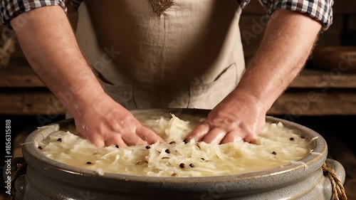 Chef Preparing Traditional Cheese in Kitchen.
