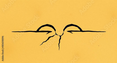 Vintage sketch vector illustration featuring a face silhouette and a bird over a textured sand paper design with abstract summer beach art elements