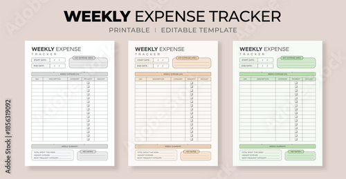 Weekly Expense Tracker Template – Printable Sheet for Tracking Weekly Spending