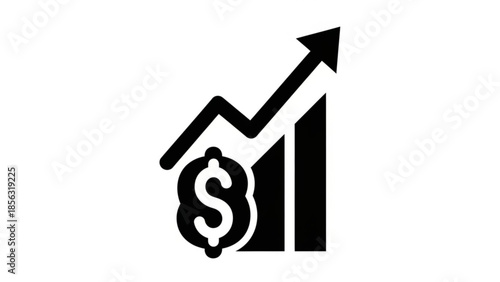 Financial Growth Illustrated by Graph with Dollar Sign and Rising Arrow