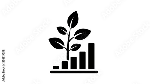 A plant growing on a graph, illustrating growth and progress in a business or financial context.