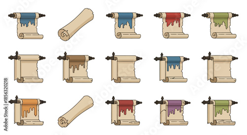 Collection of Cartoon Scrolls and Documents.