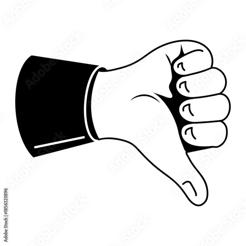 A hand drawn style illustration showing a dislike