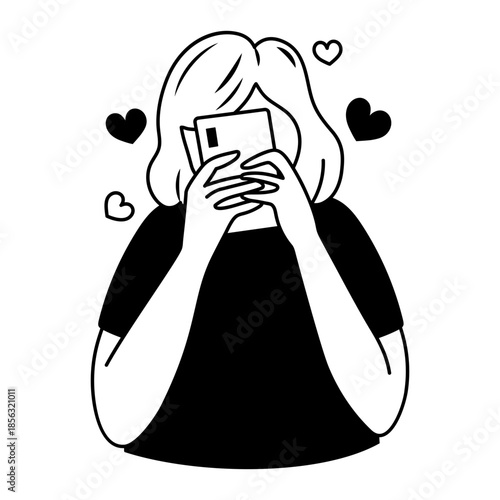 A drawing style illustration representing a camera lens