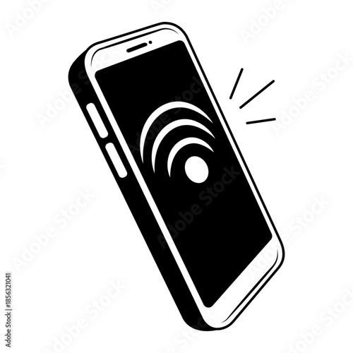 A drawing style illustration representing a camera lens