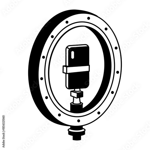 A drawing style illustration representing a camera lens