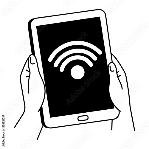 A drawing style illustration representing a camera lens