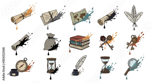 Collection of Various Writing and Art Tools.