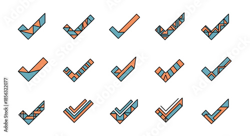 Colorful 3D L Shapes Pattern Design.