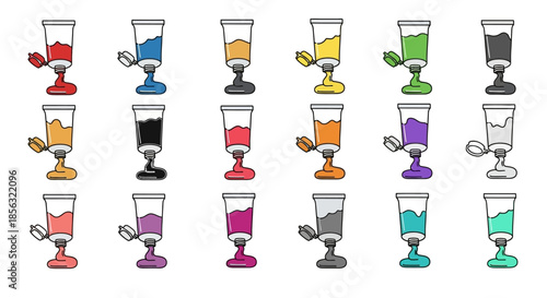 Colorful Cocktail Glasses with Drinks Inside.
