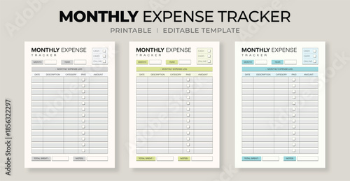 Monthly Expense Tracker Template – Clean Printable Planner for Monthly Expenses