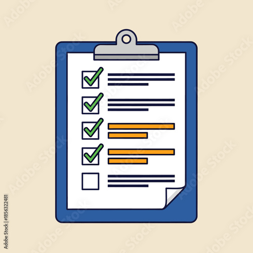 Clipboard with checklist and checked boxes