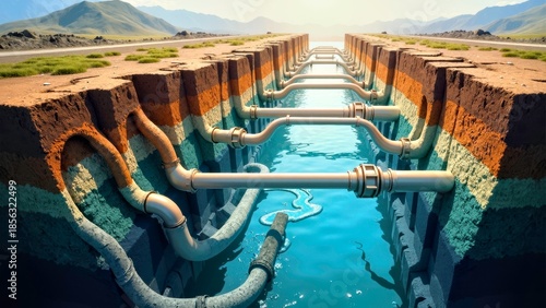 Scene of Canyon Water Conservancy Pipeline Facilities