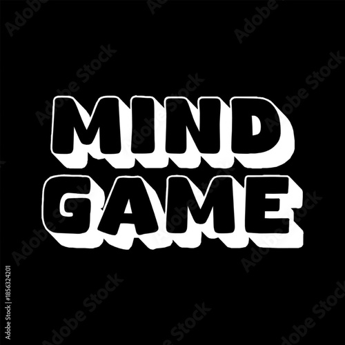 Vector Text Illustration For Mind Game.