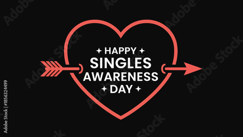 Singles Awareness Day with Heart and Arrow