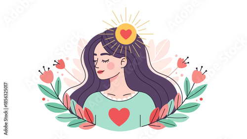 Self Love and Inner Peace Illustration