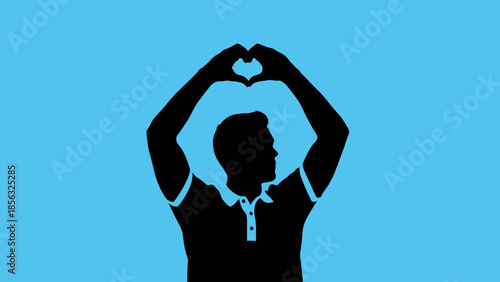 Man making heart shape with hands. Self love