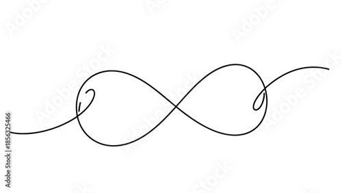 Infinity Symbol with Heart Details Line Art