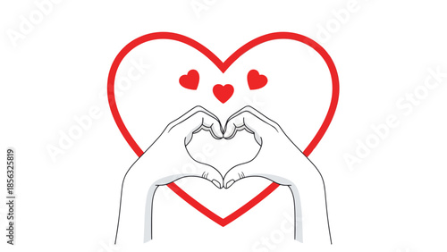 Heart hands love gesture, Valentine's Day