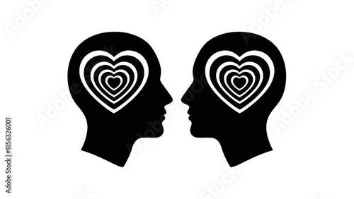 Heads with hearts: Self love Valentine concept