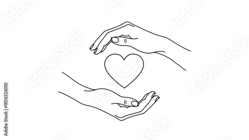 Hands Holding Heart: Love and Care Concept