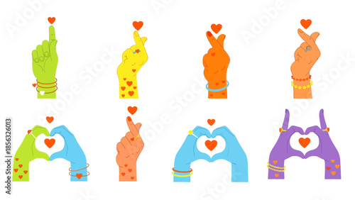 Hands forming heart shape, love gesture