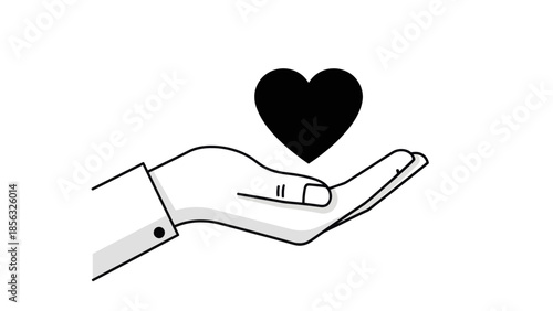 Hand Offering Heart: Love and Generosity