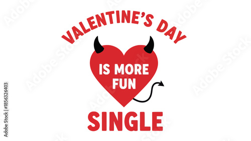 Fun Valentine's Day Single Devil Heart